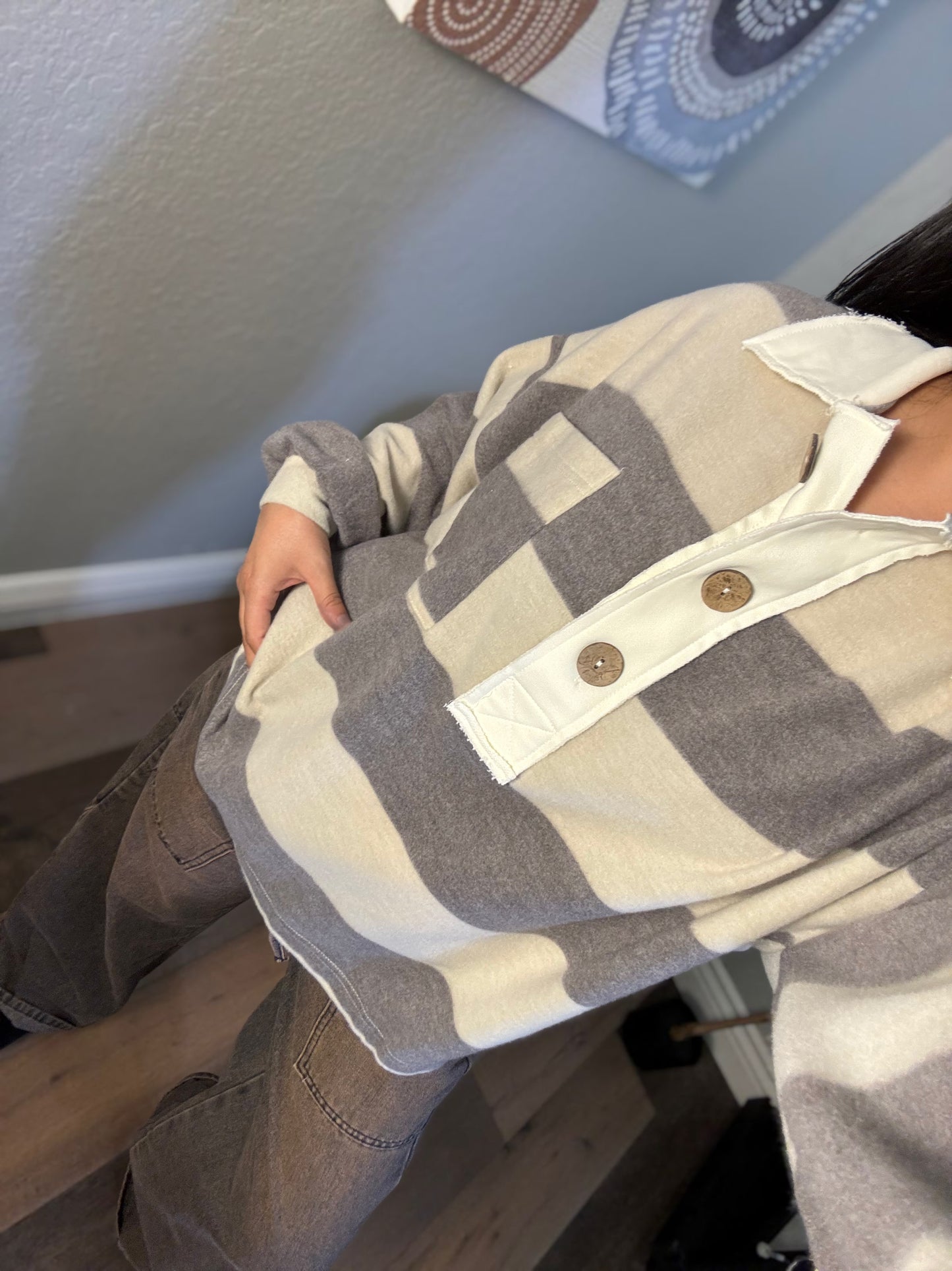 Misty Meadows Striped Henley