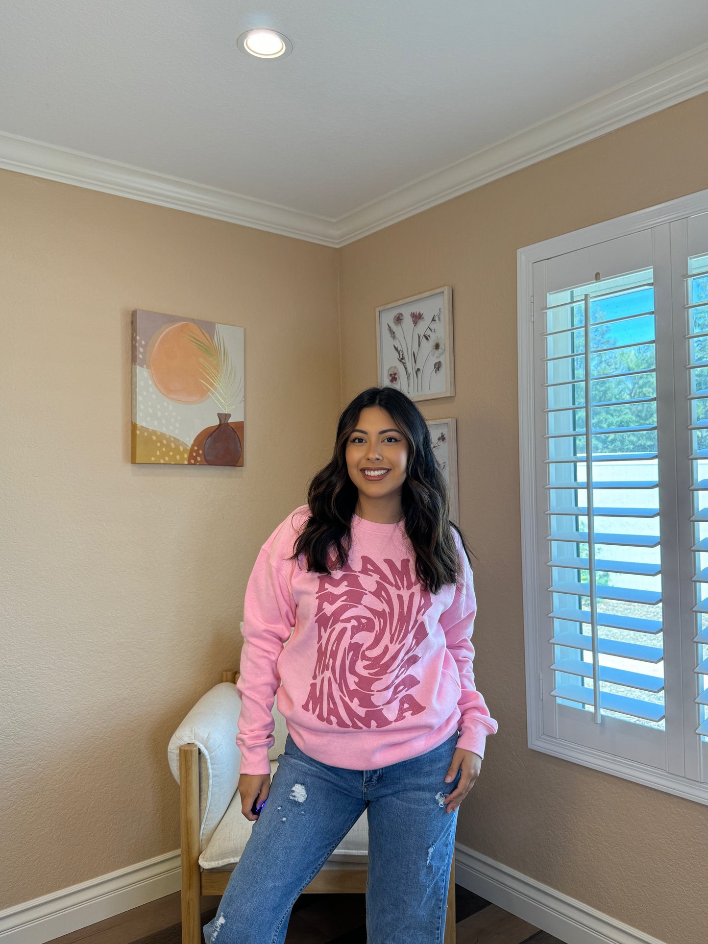 MAMA Graphic Sweater *PINK & DUSTY HEATHER* (S-XL)