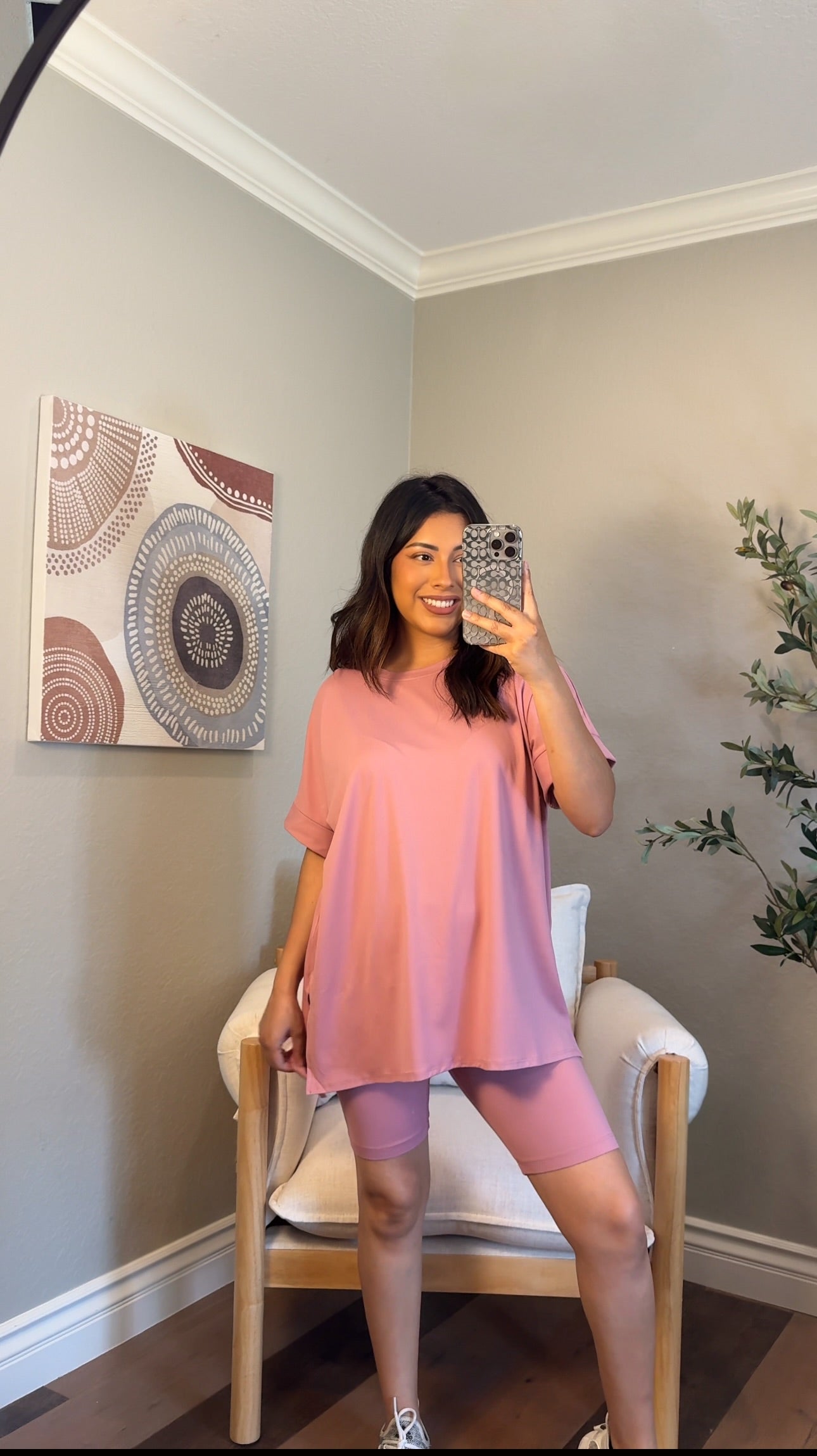 Pink Meadow Biker Short Set (S-XL)
