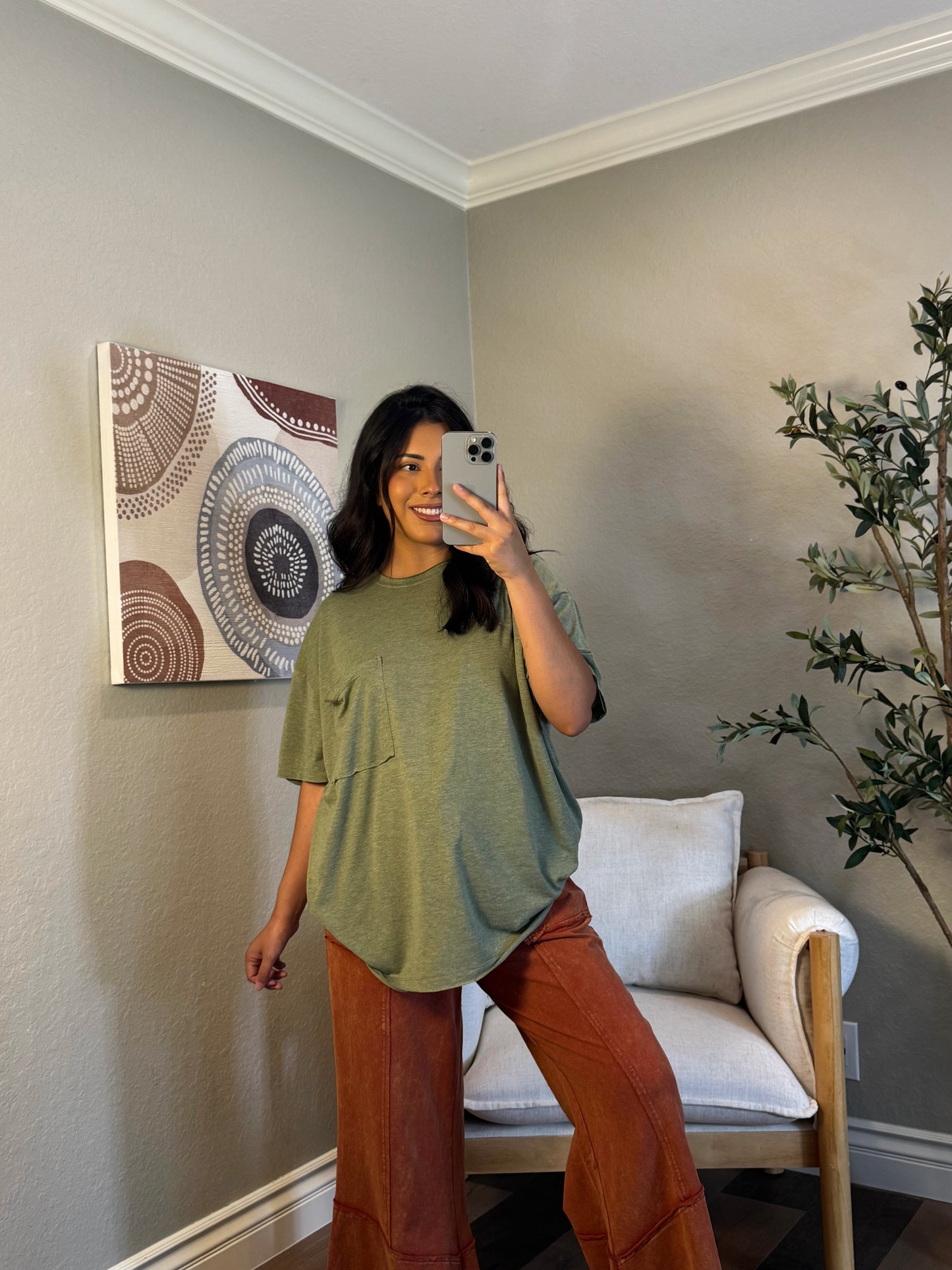 Essential Boyfriend Tee *LT OLIVE* (S-XL)