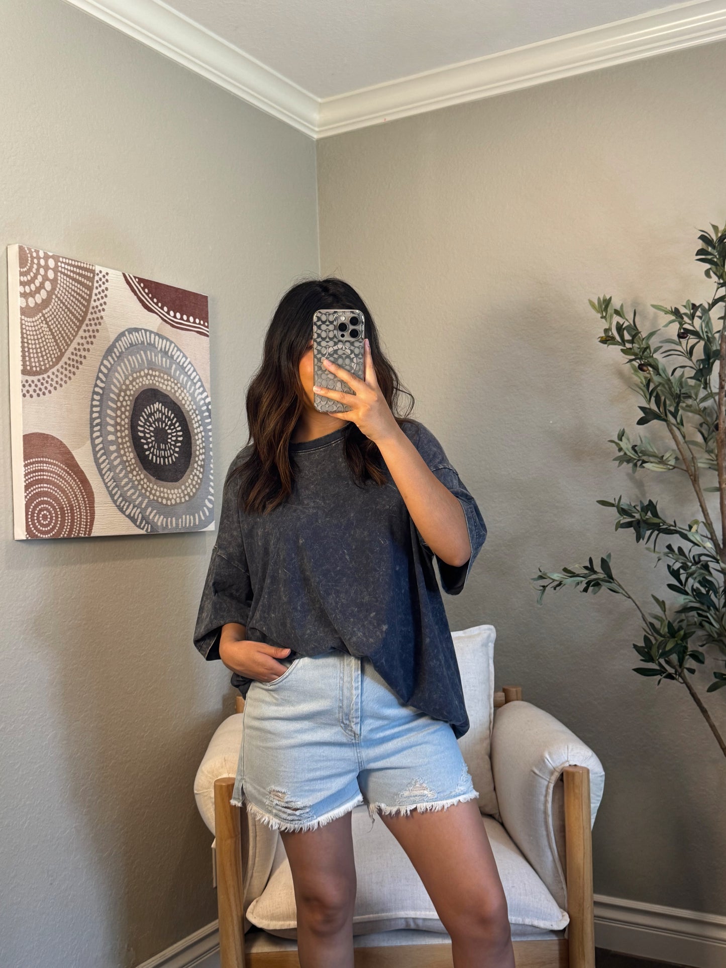 Chloe High-Waisted Denim Shorts *LT INDIGO*