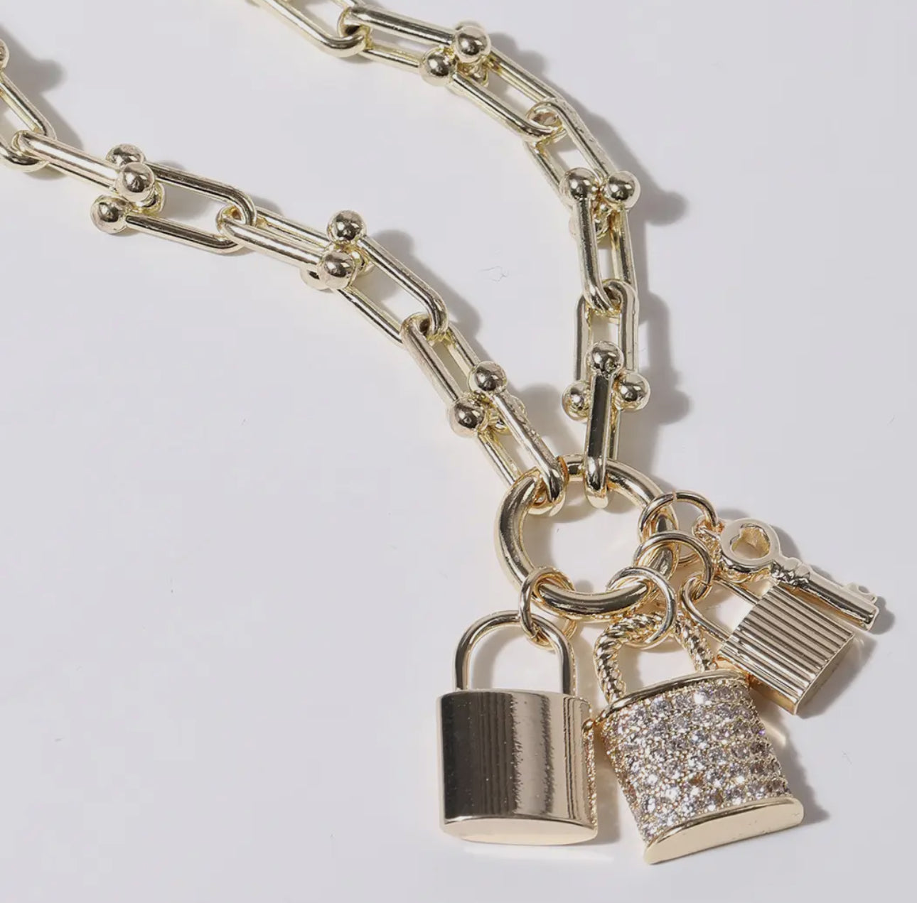 Lock & Key Charm Necklace