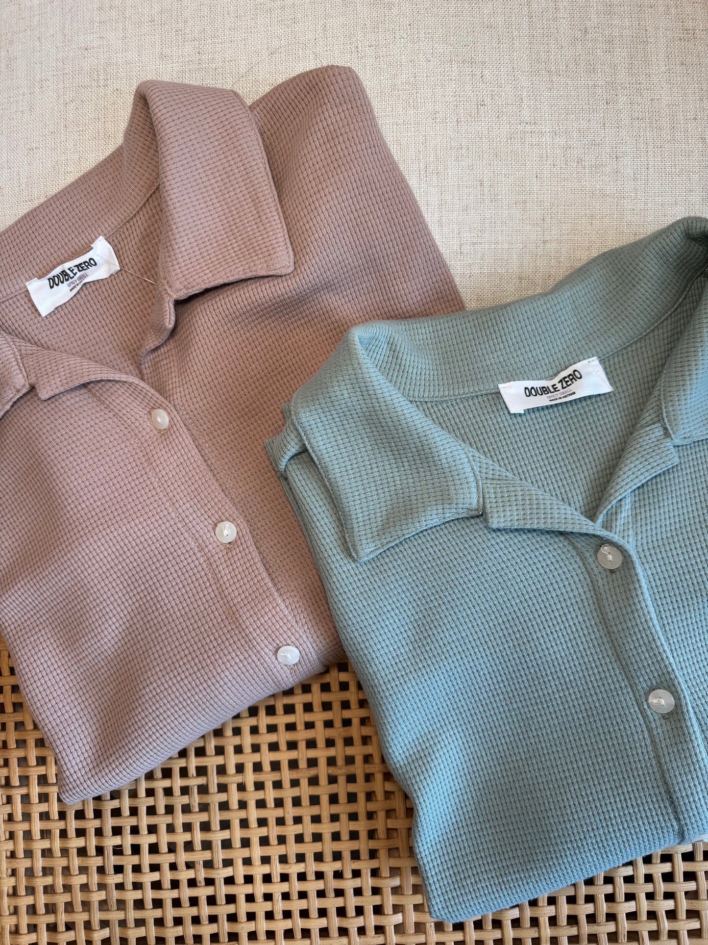 Flora Waffle Knit Top- SAGE GREEN