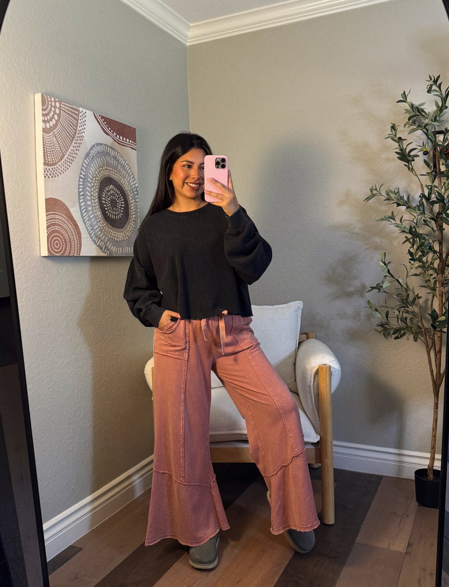 Strawberry Mochi Flare Pants