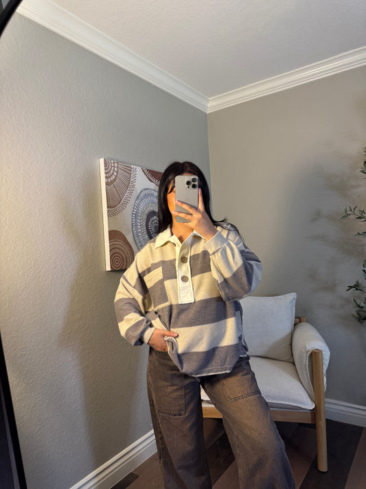 Misty Meadows Striped Henley