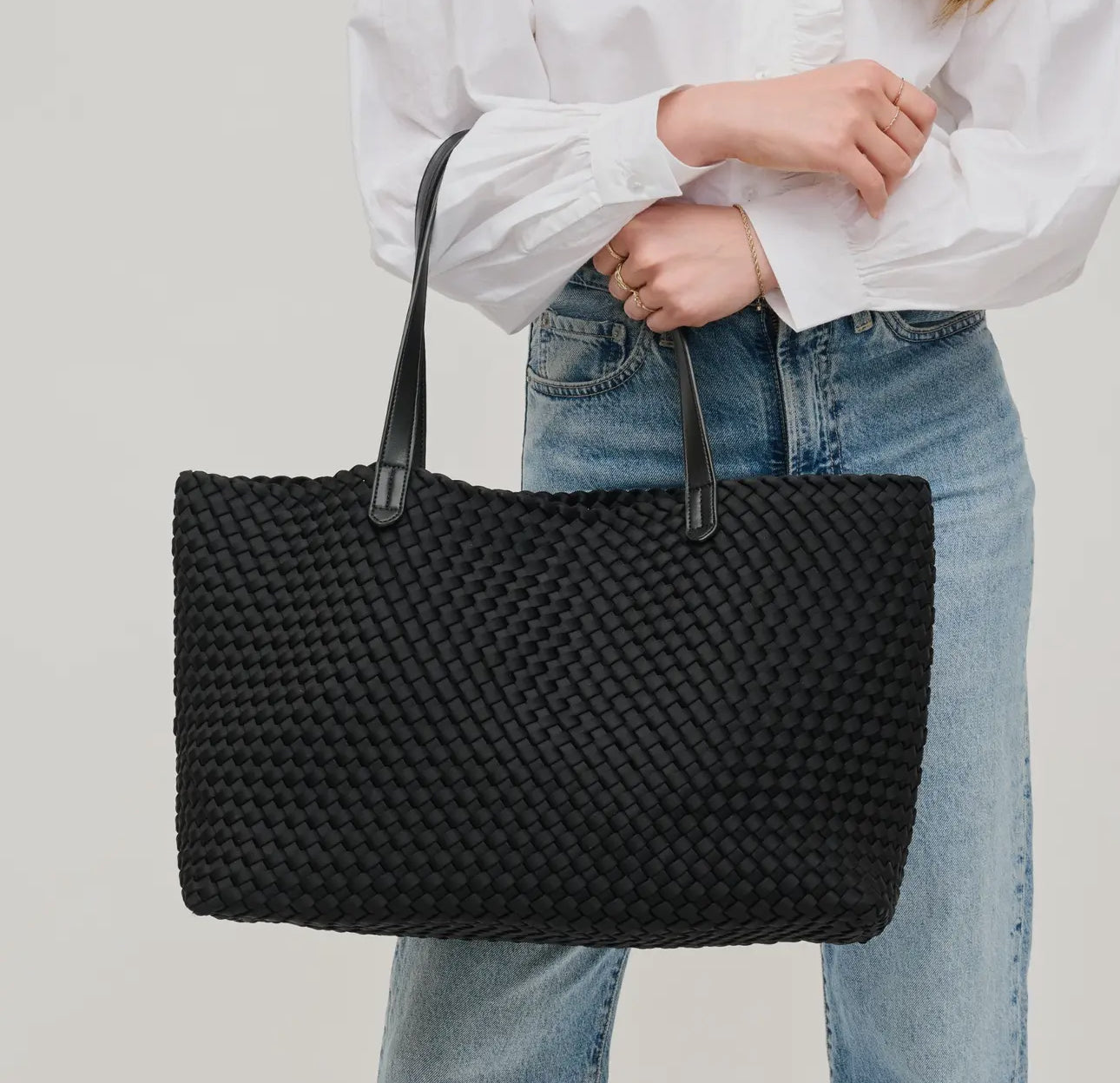 Evelyn Woven Tote Bag (MULTIPLE COLORS)
