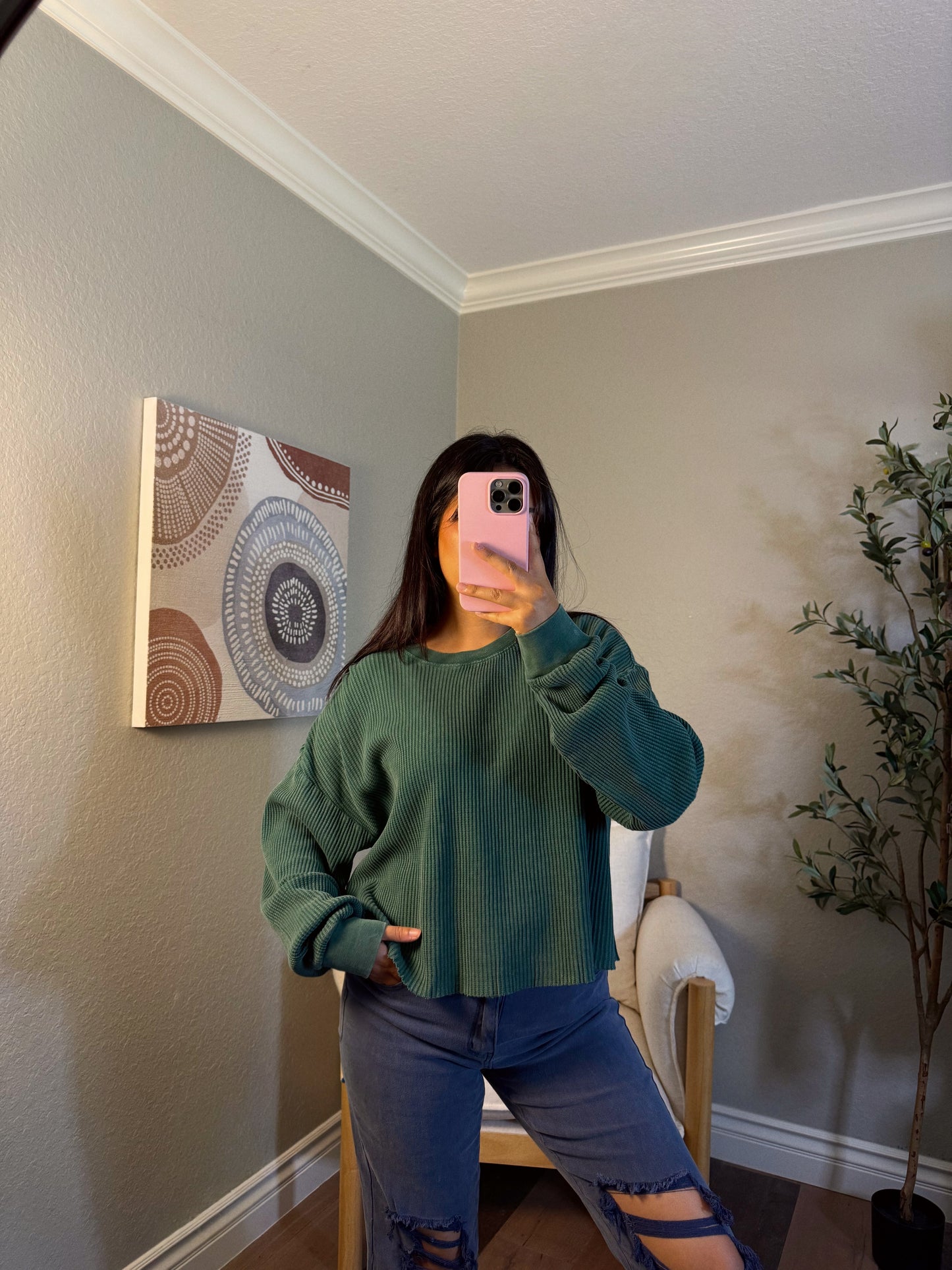 Mineral Wash Waffle Long Sleeve (multiple colors)