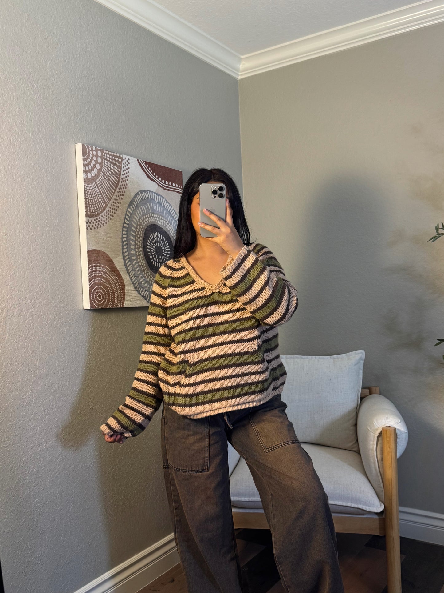 Evergreen Striped Knit Sweater