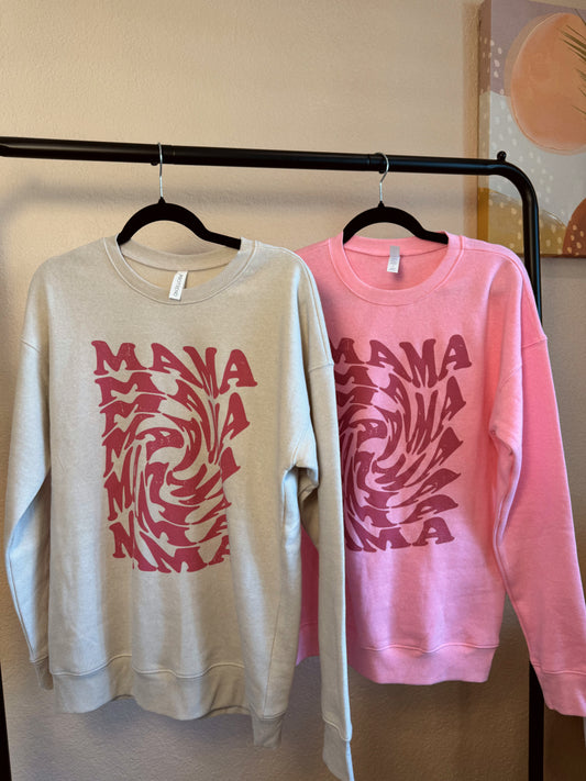 MAMA Graphic Sweater *PINK & DUSTY HEATHER*  (S-XL)