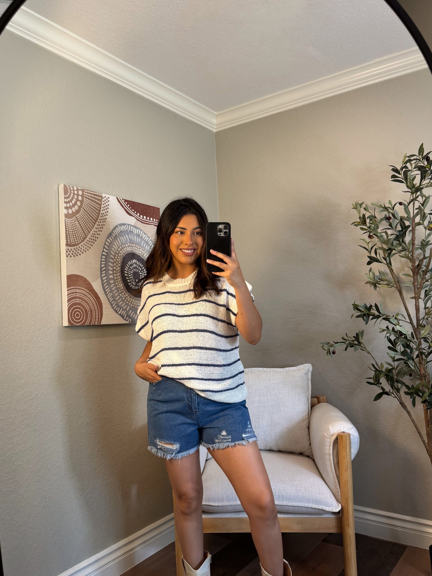 Blueberry Scone Stripe Knit Top