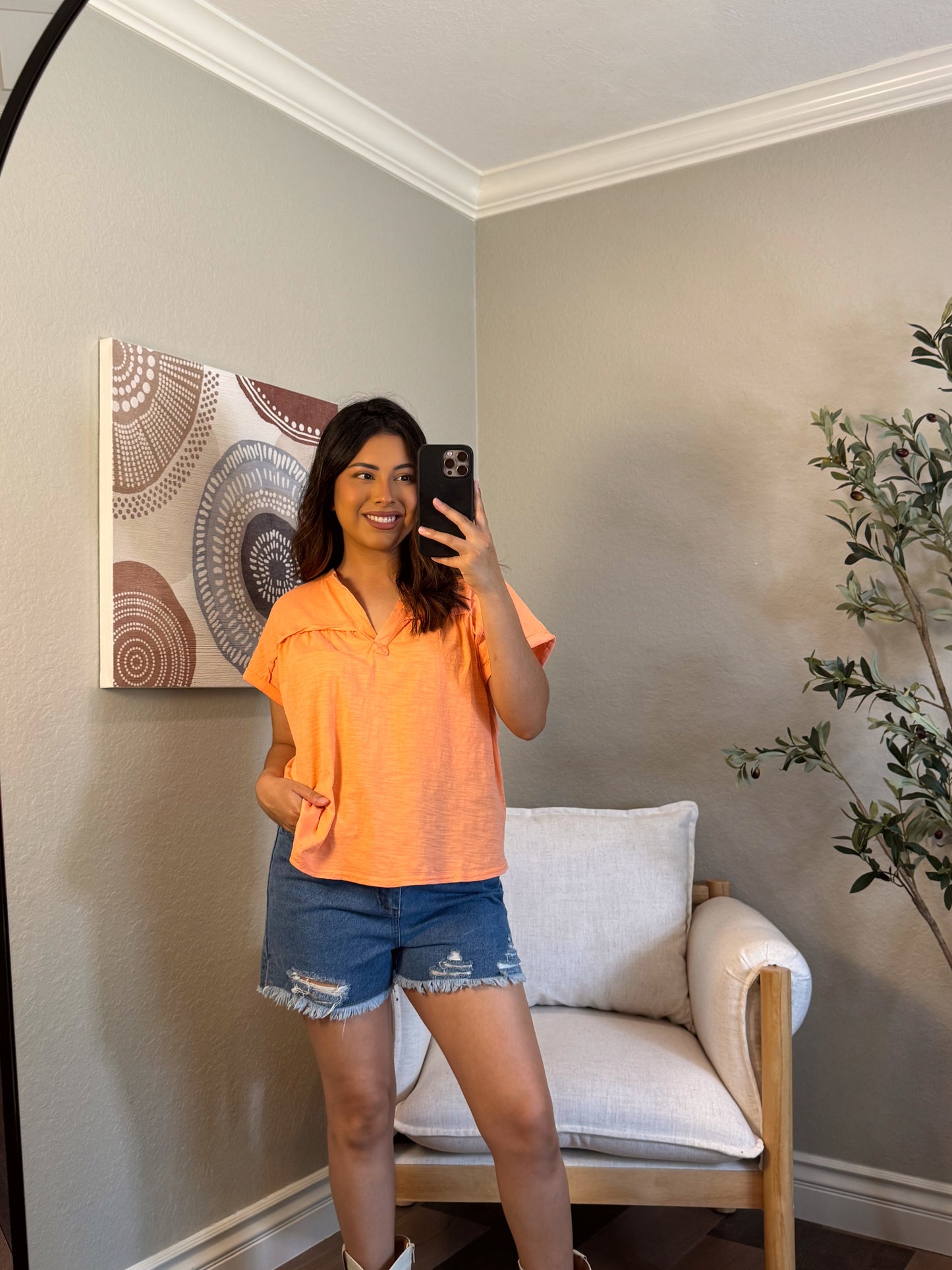 Zinnia Split Neck Top