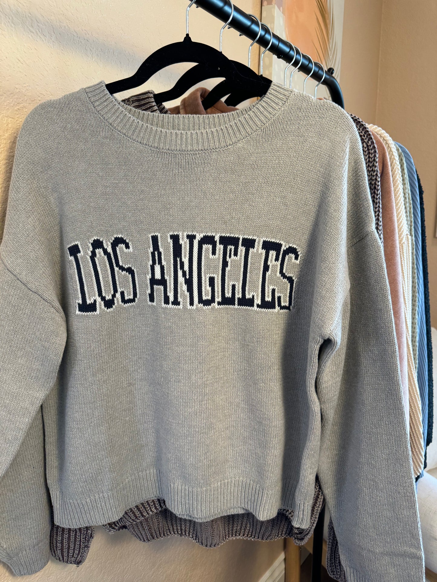 LA Knit Crew Neck Sweater